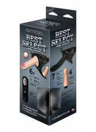 Черный женский пояс BEST SELECT с 3 насадками и вибрацией - LOVETOY (А-Полимер) - купить с доставкой в Орехово-Зуево
