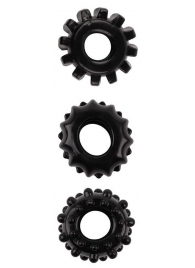 Набор из 3 черных эрекционных колец SET OF 3 COCKRINGS - Dream Toys - в Орехово-Зуево купить с доставкой