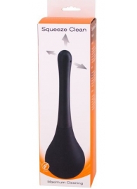Черный анальный душ SQUEEZE CLEAN с закругленным наконечником - Seven Creations - купить с доставкой в Орехово-Зуево