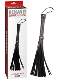 Черная многохвостая плеть Pleasure Whip - 46 см. - Chisa - купить с доставкой в Орехово-Зуево