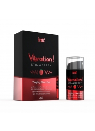 Жидкий интимный гель с эффектом вибрации Vibration! Strawberry - 15 мл. - INTT - купить с доставкой в Орехово-Зуево