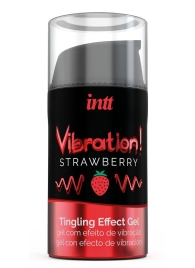 Жидкий интимный гель с эффектом вибрации Vibration! Strawberry - 15 мл. - INTT - купить с доставкой в Орехово-Зуево