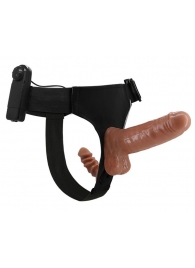 Страпон с вагинальной пробкой и вибрацией Ultra Passionate Harness - 16 см. - Baile - купить с доставкой в Орехово-Зуево