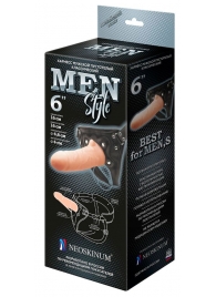 Телесный пустотелый харнесс MEN Style - 17,5 см. - LOVETOY (А-Полимер) - купить с доставкой в Орехово-Зуево