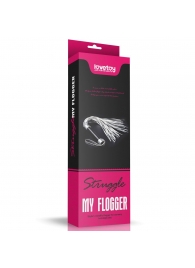 Серебристая плетка Struggle My Flogger с черной ручкой - 45 см. - Lovetoy - купить с доставкой в Орехово-Зуево