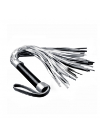 Серебристая плетка Struggle My Flogger с черной ручкой - 45 см. - Lovetoy - купить с доставкой в Орехово-Зуево