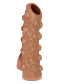Телесная насадка с бугорками и открытой головкой Nude Sleeve M - 12 см. - KOKOS - в Орехово-Зуево купить с доставкой