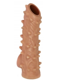 Телесная насадка с шипами и открытой головкой Nude Sleeve L - 14 см. - KOKOS - в Орехово-Зуево купить с доставкой