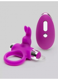Лиловое виброкольцо с пультом ДУ Remote Control Cock Ring - Happy Rabbit - в Орехово-Зуево купить с доставкой