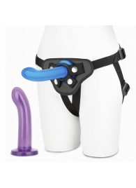 Страпон унисекс Beginners Strap-On с 2 насадками - 15 и 13 см. - Lux Fetish - купить с доставкой в Орехово-Зуево