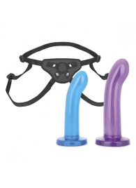 Страпон унисекс Beginners Strap-On с 2 насадками - 15 и 13 см. - Lux Fetish - купить с доставкой в Орехово-Зуево