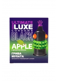Черный стимулирующий презерватив  Грива мулата  с ароматом яблока - 1 шт. - Luxe - купить с доставкой в Орехово-Зуево
