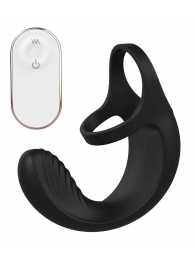 Черный анальный стимулятор с эрекционными кольцами Remote Couple Teaser - Dream Toys - в Орехово-Зуево купить с доставкой