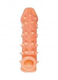 Телесная закрытая насадка с пупырышками Cock Sleeve Size M - 15,6 см. - KOKOS - в Орехово-Зуево купить с доставкой