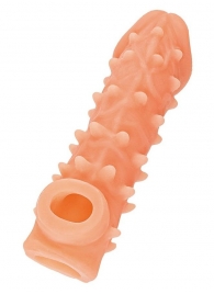 Телесная закрытая насадка с пупырышками Cock Sleeve Size L - 17,6 см. - KOKOS - в Орехово-Зуево купить с доставкой