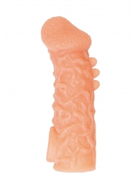 Телесная закрытая насадка с шершавой головкой Cock Sleeve Size M - 15,6 см. - KOKOS - в Орехово-Зуево купить с доставкой