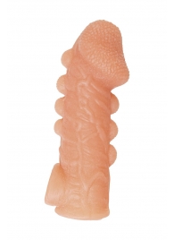 Телесная закрытая насадка с шишечками Cock Sleeve Size M - 15,6 см. - KOKOS - в Орехово-Зуево купить с доставкой