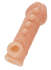 Телесная закрытая насадка с шишечками Cock Sleeve Size L - 17,6 см. - KOKOS - в Орехово-Зуево купить с доставкой