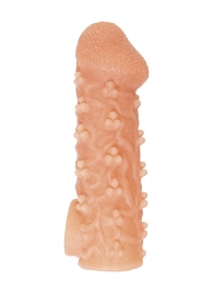 Телесная закрытая насадка с пучками шишечек Cock Sleeve Size M - 15,6 см. - KOKOS - в Орехово-Зуево купить с доставкой