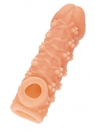 Телесная закрытая насадка с пучками шишечек Cock Sleeve Size M - 15,6 см. - KOKOS - в Орехово-Зуево купить с доставкой