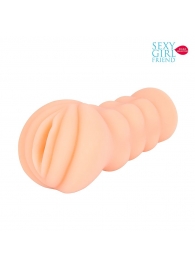 Телесный мастурбатор-вагина с комплектом эрекционных колец - Bior toys - в Орехово-Зуево купить с доставкой