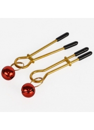 Золотистые зажимы с колокольчиками Gold - Sitabella - купить с доставкой в Орехово-Зуево