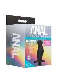 Черный анальный вибромассажёр Silicone Vibrating Prostate Massager 02 - 10,8 см. - Blush Novelties - в Орехово-Зуево купить с доставкой