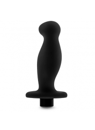 Черный анальный вибромассажёр Silicone Vibrating Prostate Massager 02 - 10,8 см. - Blush Novelties - в Орехово-Зуево купить с доставкой