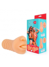 Телесный мастурбатор-ротик с высунутым язычком - Bior toys - в Орехово-Зуево купить с доставкой