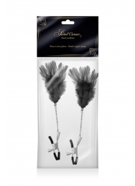 Зажимы для сосков с черными перьями Sweet Caress Feather Nipple Clumps - Sweet Caress - купить с доставкой в Орехово-Зуево
