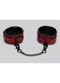 Красно-черные оковы Reversible Faux Leather Ankle Cuffs - Fifty Shades of Grey - купить с доставкой в Орехово-Зуево