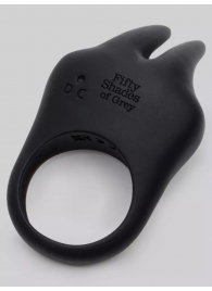 Черное эрекционное виброкольцо Sensation Rechargeable Vibrating Rabbit Love Ring - Fifty Shades of Grey - в Орехово-Зуево купить с доставкой