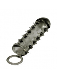 Дымчатая стимулирующая насадка с закрытой головкой SAMURAI PENIS SLEEVE BLACK - 14,5 см. - NMC - в Орехово-Зуево купить с доставкой