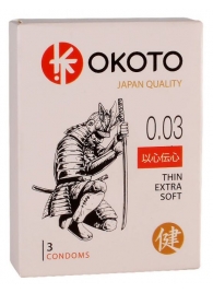 Тонкие презервативы OKOTO Thin Extra Soft - 3 шт. - Sitabella - купить с доставкой в Орехово-Зуево