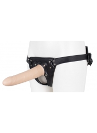 Пустотелый страпон Harness CLASSIC с бандажом - 19,5 см. - LOVETOY (А-Полимер) - купить с доставкой в Орехово-Зуево
