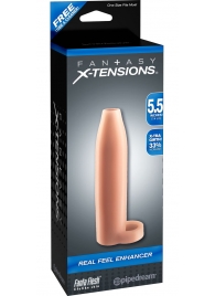 Насадка-расширитель с кольцом для подхвата мошонки Real Feel Enhancer - 14 см. - Pipedream - в Орехово-Зуево купить с доставкой