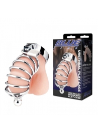 Серебристая клетка для члена Urethral Play Cage - BlueLine - купить с доставкой в Орехово-Зуево