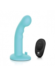 Голубая изогнутая насадка 6in Remote Control Ripple P-Spot G-Spot на черных трусиках - 16 см. - Pegasus - купить с доставкой в Орехово-Зуево