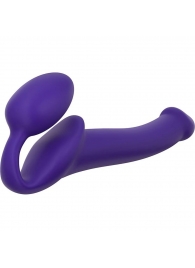 Фиолетовый безремневой страпон Silicone Bendable Strap-On - size S - Strap-on-me - купить с доставкой в Орехово-Зуево