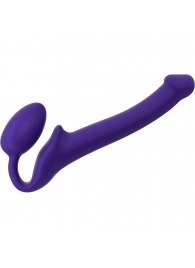 Фиолетовый безремневой страпон Silicone Bendable Strap-On - size S - Strap-on-me - купить с доставкой в Орехово-Зуево