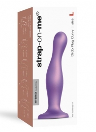 Фиолетовая насадка Strap-On-Me Dildo Plug Curvy size L - Strap-on-me - купить с доставкой в Орехово-Зуево