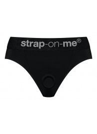 Черные трусики для насадок Heroine Lingerie Harness - size S - Strap-on-me - купить с доставкой в Орехово-Зуево