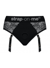 Черные трусики для насадок Diva Lingerie Harness - size S - Strap-on-me - купить с доставкой в Орехово-Зуево
