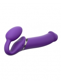 Фиолетовый безремневой вибрострапон Silicone Bendable Strap-On - size XL - Strap-on-me - купить с доставкой в Орехово-Зуево