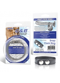 Кольцо на пенис SNAP COCK RING из искусственной кожи на клепках - BlueLine - в Орехово-Зуево купить с доставкой