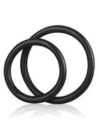 Набор из двух черных силиконовых колец разного диаметра SILICONE COCK RING SET - BlueLine - в Орехово-Зуево купить с доставкой