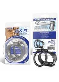 Двойное кольцо выносливости на пенис DUAL STAMINA RING - BlueLine - в Орехово-Зуево купить с доставкой