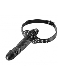 Черный кляп-фаллоимитатор Double Penis Gag - Fetish Tentation - купить с доставкой в Орехово-Зуево