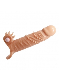 Телесная удлиняющая вибронасадка Penis Sleeve Connor - 17 см. - Baile - в Орехово-Зуево купить с доставкой