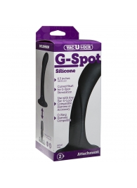 Черная изогнутая насадка Vac-U-Lock G-Spot - 16,5 см. - Doc Johnson - купить с доставкой в Орехово-Зуево